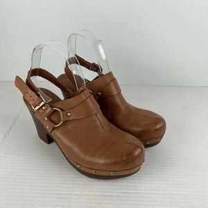 Kork-Ease Deba Clogs 8 Brown Leather Slingback